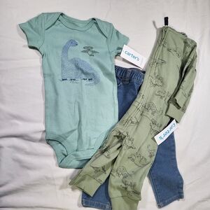 Carter's Dinosaur Baby Outfit Set Lot Nwt Boys Size 9 Months